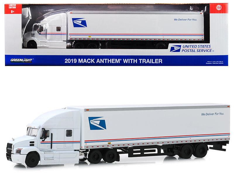 2019 Mack Anthem 18 Wheeler Tractor-Trailer "USPS" (United States Postal Service) "We Deliver For You" 1/64 Diecast Model by Greenlight-DiecastModeler.com