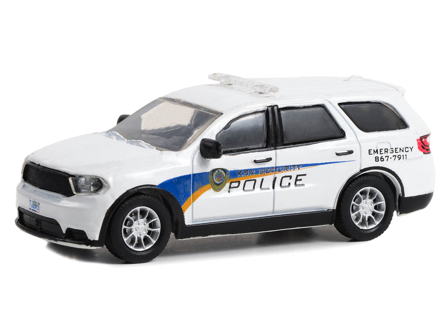 2017 Dodge Durango "Kennedy Space Center (KSC) Security Police Traffic Enforcement" White with Graphics "Hobby Exclusive" Series 1/64 Diecast Model Car by Greenlight