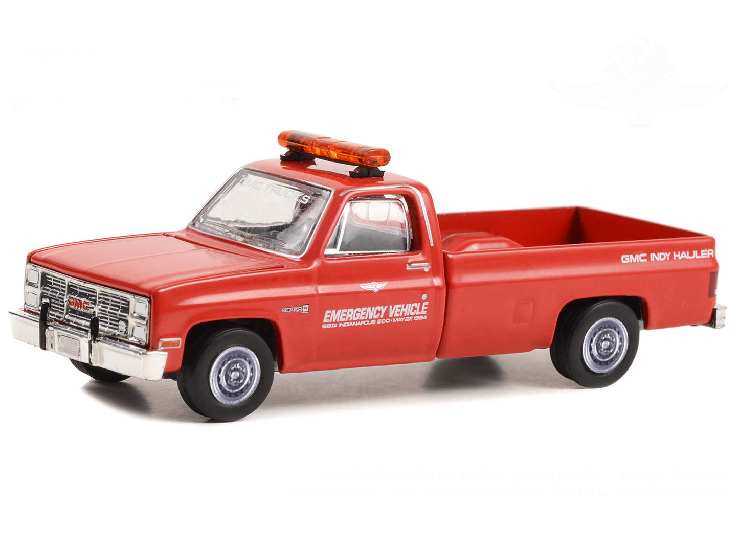 1984 GMC Sierra Pickup Truck "68th Annual Indianapolis 500 Mile Race Emergency Vehicle" Red "Hobby Exclusive" Series 1/64 Diecast Model Car by Greenlight