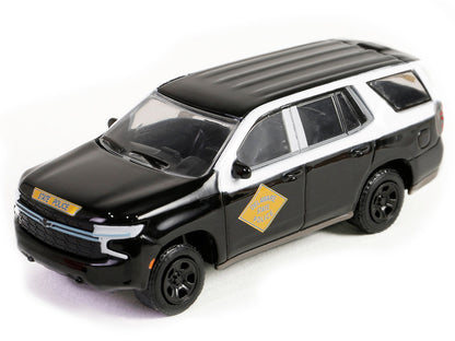 2023 Chevrolet Tahoe Police Pursuit Vehicle "Delaware State Police Centennial Anniversary" Black and White "Hobby Exclusive" Series 1/64 Diecast Model Car by Greenlight-DiecastModeler.com