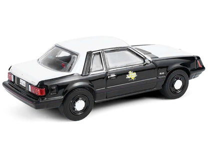 1982 Ford Mustang SSP "Texas Department of Public Safety Highway Patrol" Black with White Hood and Top "Hobby Exclusive" Series 1/64 Diecast Model Car by Greenlight