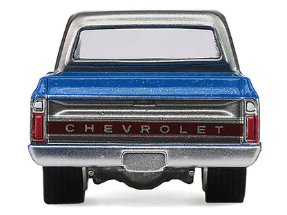 1972 Chevrolet Cheyenne C10 Short Bed Pickup Truck Electric Blue and Gunmetal Gray Metallic "Hobby Exclusive" Series 1/64 Diecast Model Car by Greenlight