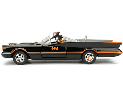 Model Kit Classic Batmobile Black with Batman Diecast Figure "Batman" (1966-1968) TV Series "Build N' Collect" 1/24 Diecast Model Car by Jada-DiecastModeler.com