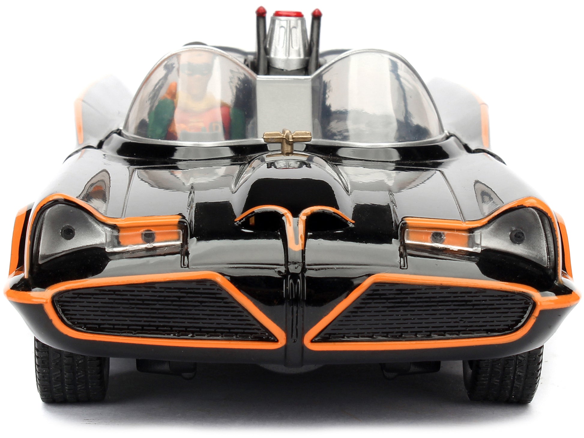 Model Kit Classic Batmobile Black with Batman Diecast Figure "Batman" (1966-1968) TV Series "Build N' Collect" 1/24 Diecast Model Car by Jada-DiecastModeler.com