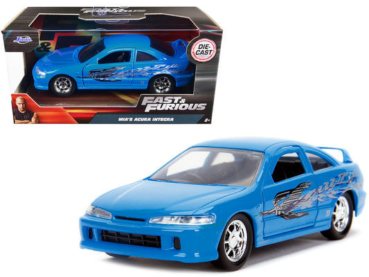 Mia's Acura Integra Light Blue with Graphics "Fast & Furious" Movie 1/32 Diecast Model Car by Jada-DiecastModeler.com