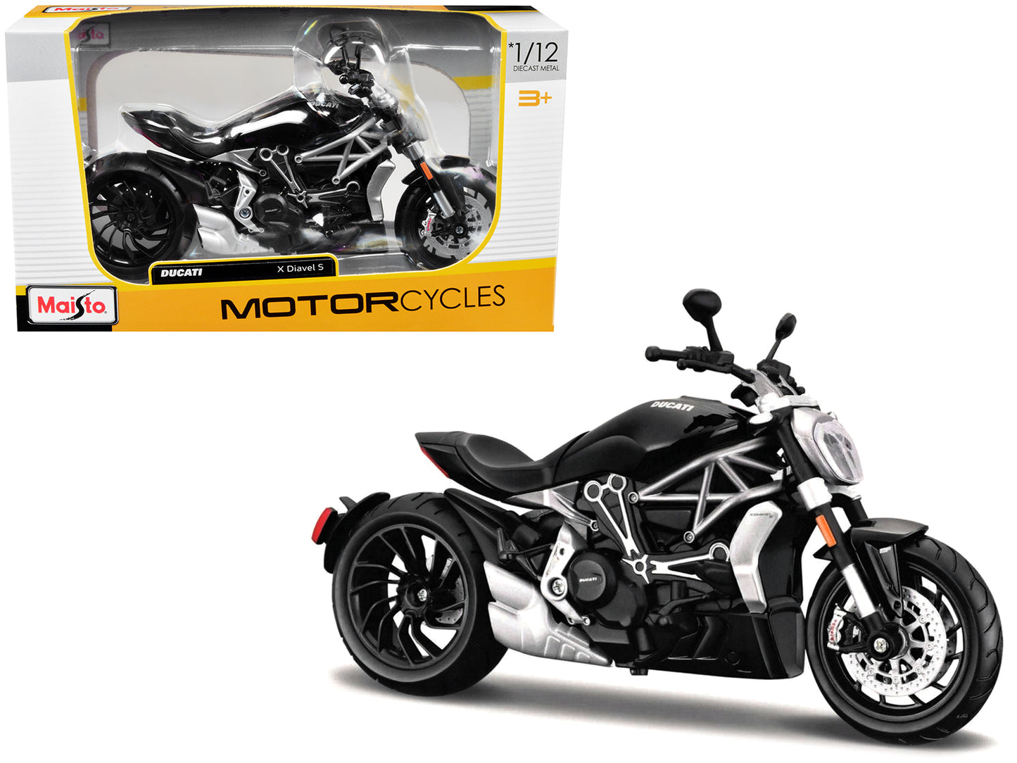 Ducati X Diavel S Black 1/12 Diecast Motorcycle Model by Maisto-DiecastModeler.com