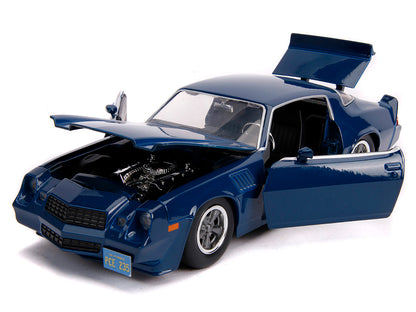 Billy's Chevrolet Camaro Z28 Dark Blue with Collectible Coin "Stranger Things" (2016) TV Series 1/24 Diecast Model Car by Jada