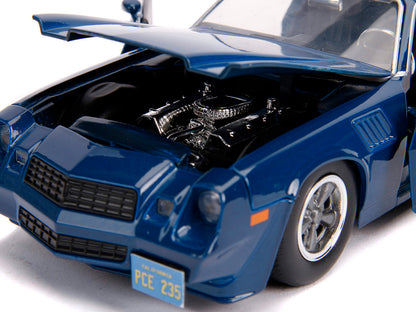 Billy's Chevrolet Camaro Z28 Dark Blue with Collectible Coin "Stranger Things" (2016) TV Series 1/24 Diecast Model Car by Jada