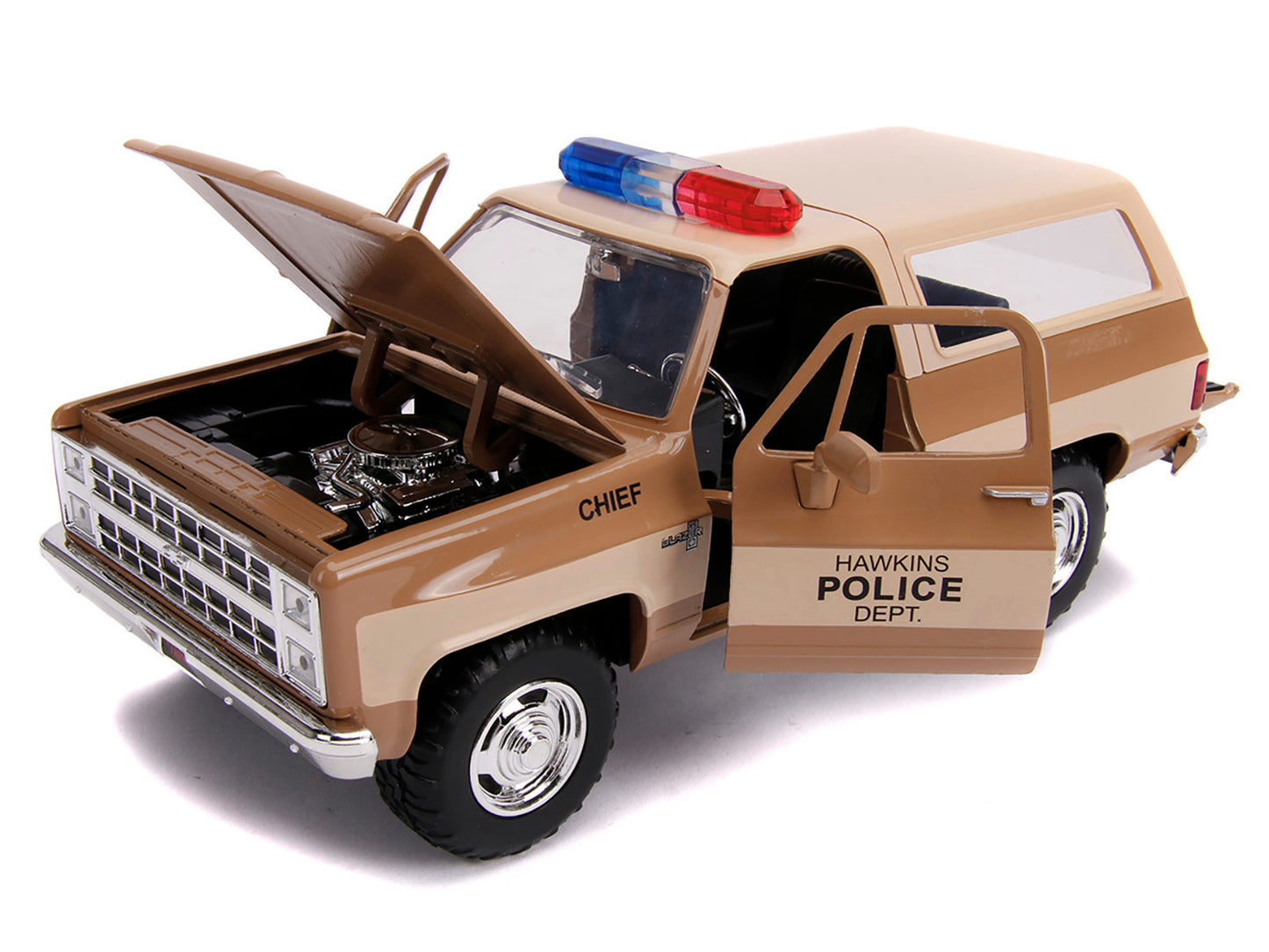 Hopper's Chevrolet Blazer with Police Badge "Hawkins Police Dept." "Stranger Things" (2016) TV Series 1/24 Diecast Model Car by Jada