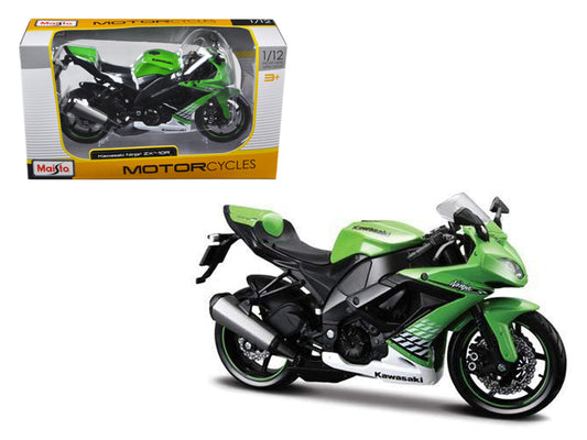 2010 Kawasaki Ninja ZX-10R Green 1/12 Diecast Motorcycle Model by Maisto-DiecastModeler.com