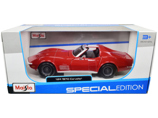 1970 Chevrolet Corvette Convertible Red 1/24 Diecast Model Car by Maisto-DiecastModeler.com