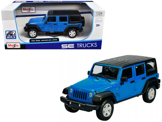 2015 Jeep Wrangler Unlimited Blue with Black Top "SE Trucks" Series 1/24 Diecast Model Car by Maisto-DiecastModeler.com