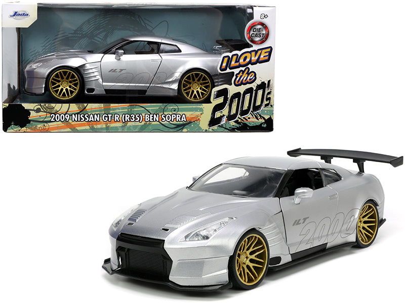 2009 Nissan GT-R (R35) Ben Sopra Silver "I Love the 2000's" Series 1/24 Diecast Model Car by Jada-DiecastModeler.com