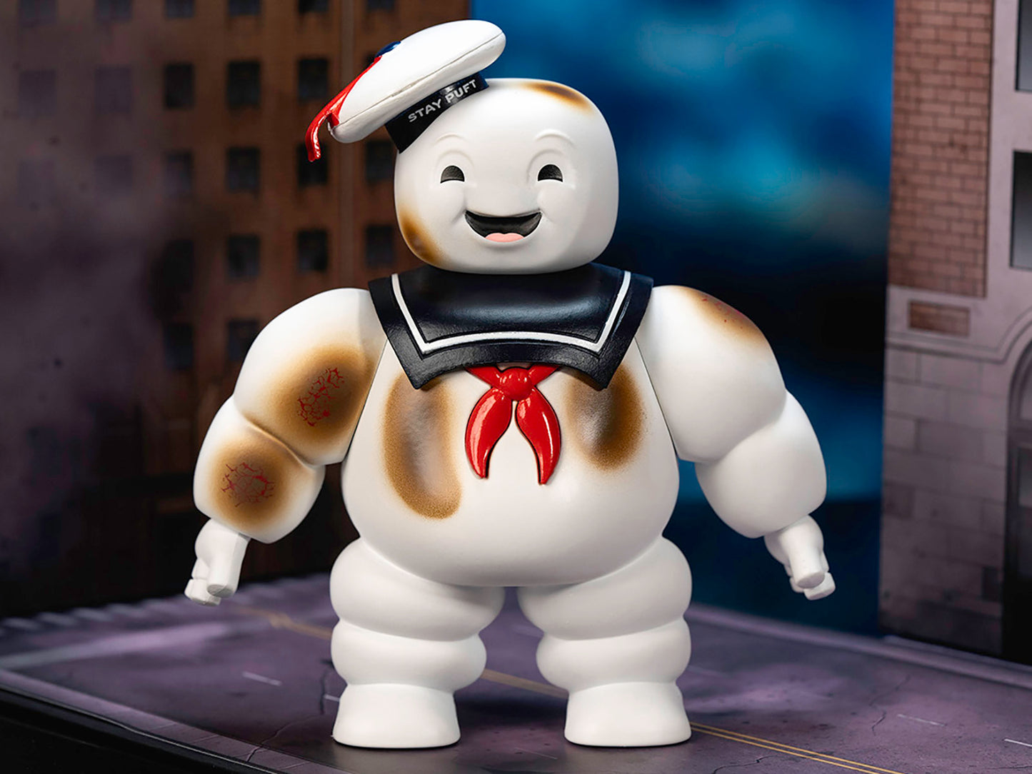 "Ghostbusters" 6" Stay Puft Marshmallow Man Figure with Nano Ecto-1 Car Diorama Set "Ghostbusters" (1984) Movie "Next Level" Series Model by Jada
