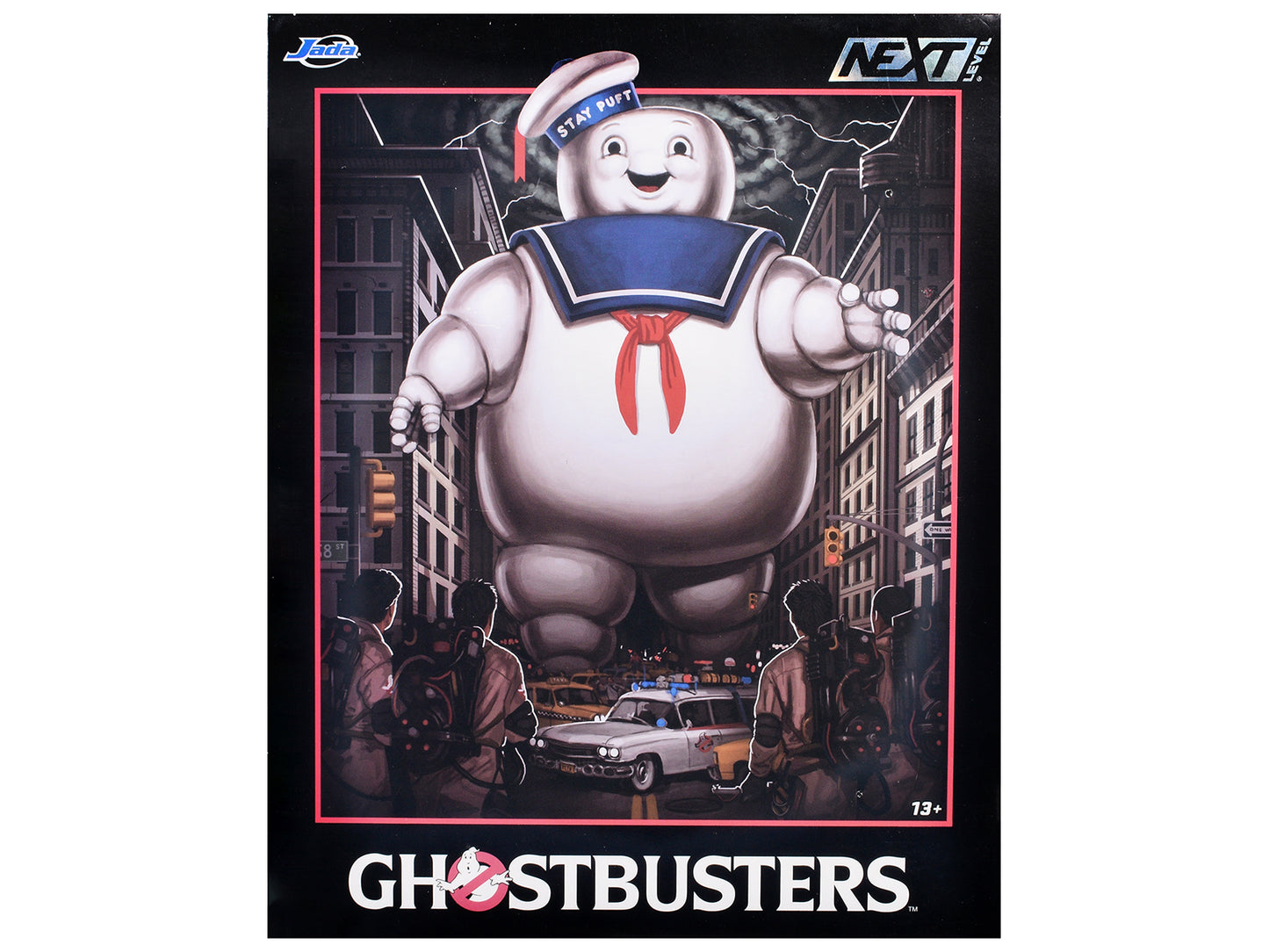 "Ghostbusters" 6" Stay Puft Marshmallow Man Figure with Nano Ecto-1 Car Diorama Set "Ghostbusters" (1984) Movie "Next Level" Series Model by Jada-DiecastModeler.com
