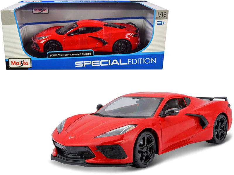 2020 Chevrolet Corvette Stingray C8 Red 1/18 Diecast Model Car by Maisto-DiecastModeler.com