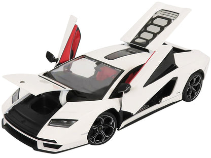Lamborghini Countach LPI 800-4 White with Black Accents and Red Interior "Special Edition" 1/18 Diecast Model Car by Maisto