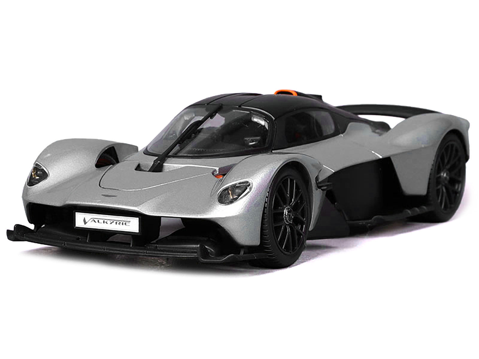 Aston Martin Valkyrie Silver Metallic with Matt Black Top "Special Edition" Series 1/18 Diecast Model Car by Maisto-DiecastModeler.com