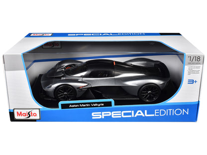 Aston Martin Valkyrie Silver Metallic with Matt Black Top "Special Edition" Series 1/18 Diecast Model Car by Maisto-DiecastModeler.com