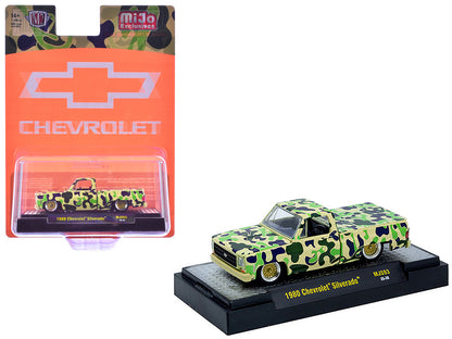 1980 Chevrolet Silverado Pickup Truck Camouflage Limited Edition to 7480 pieces Worldwide 1/64 Diecast Model Car by M2 Machines-DiecastModeler.com