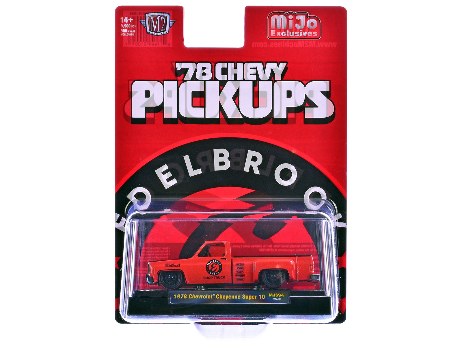 1978 Chevrolet Cheyenne Super 10 Pickup Truck "Edelbrock" Red with Black Hood Limited Edition to 9900 pieces Worldwide 1/64 Diecast Model Car by M2 Machines-DiecastModeler.com