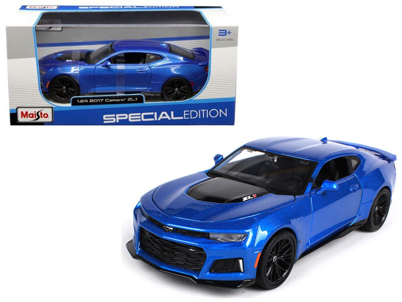 2017 Chevrolet Camaro ZL1 Blue Metallic 1/24 Diecast Model Car by Maisto-DiecastModeler.com