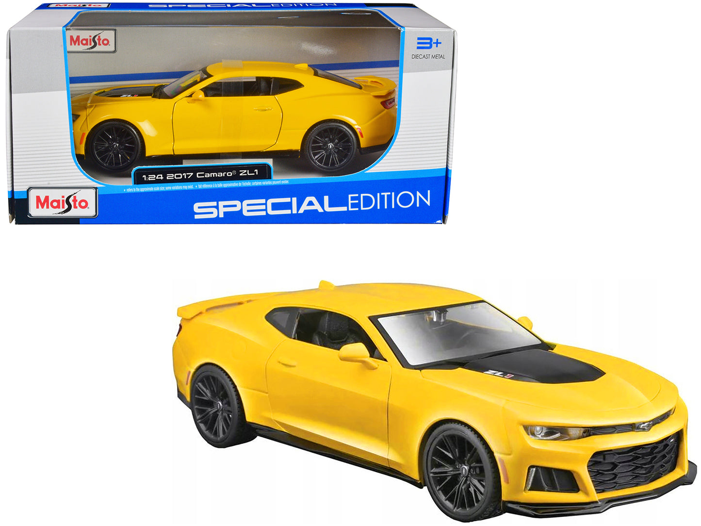 2017 Chevrolet Camaro ZL1 Yellow Metallic "Special Edition" 1/24 Diecast Model Car by Maisto-DiecastModeler.com