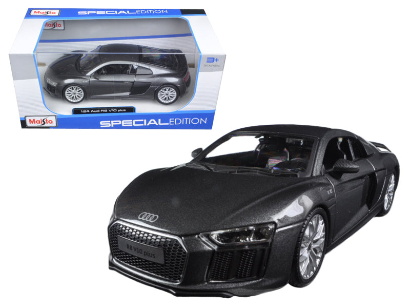Audi R8 V10 Plus Gray Metallic "Special Edition" 1/24 Diecast Model Car by Maisto-DiecastModeler.com