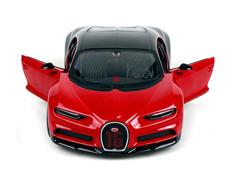 Bugatti Chiron Sport "16" Red and Black "Special Edition" 1/24 Diecast Model Car by Maisto-DiecastModeler.com