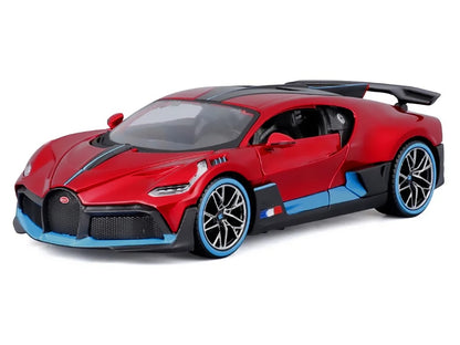Bugatti Divo Red Metallic with Carbon and Blue Accents "Special Edition" 1/24 Diecast Model Car by Maisto-DiecastModeler.com