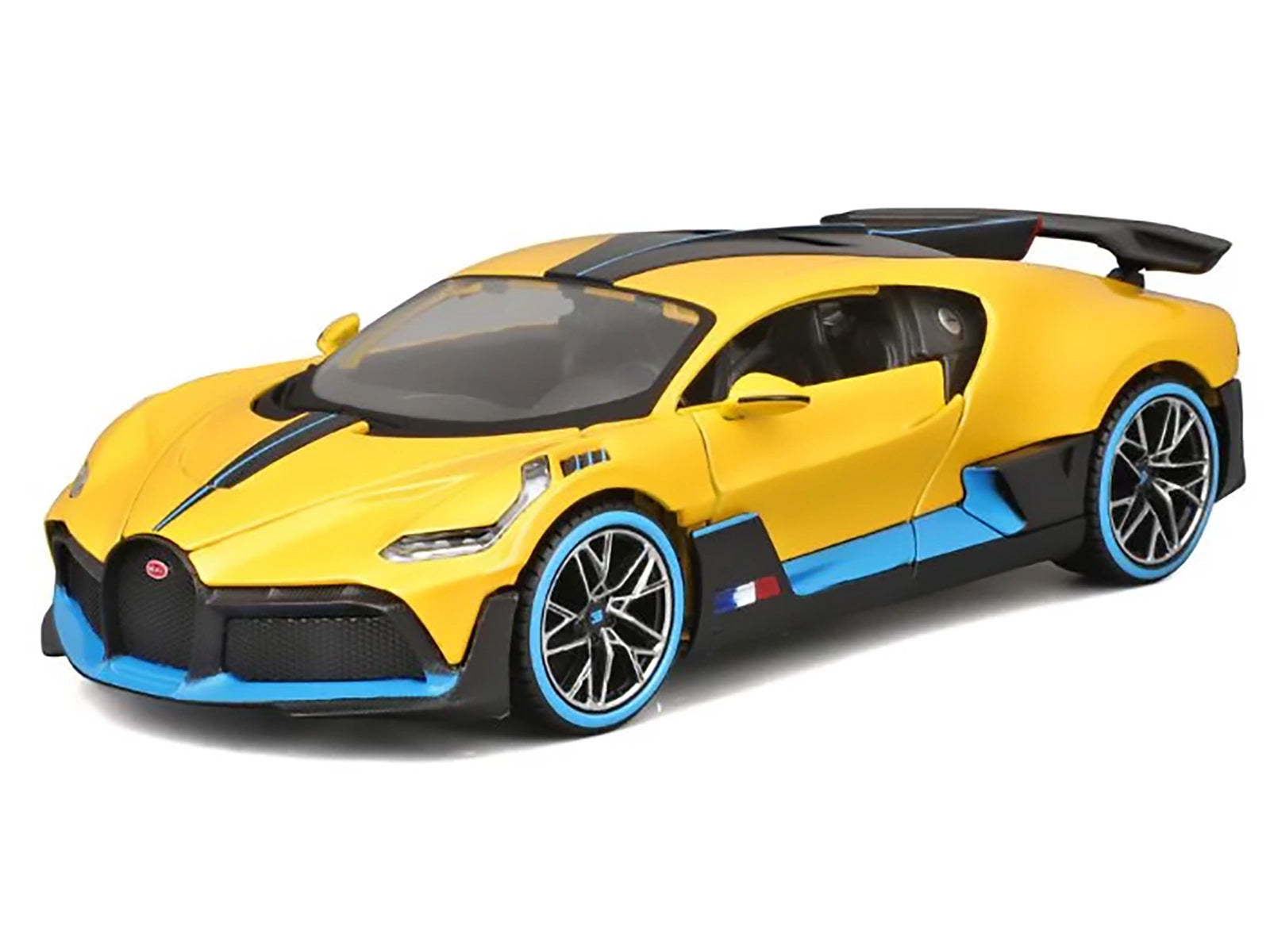 Bugatti Divo Yellow Metallic with Carbon and Blue Accents "Special Edition" 1/24 Diecast Model Car by Maisto-DiecastModeler.com