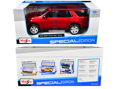 2021 Chevrolet Tahoe Red Metallic with Sunroof 1/24 Diecast Model Car by Maisto