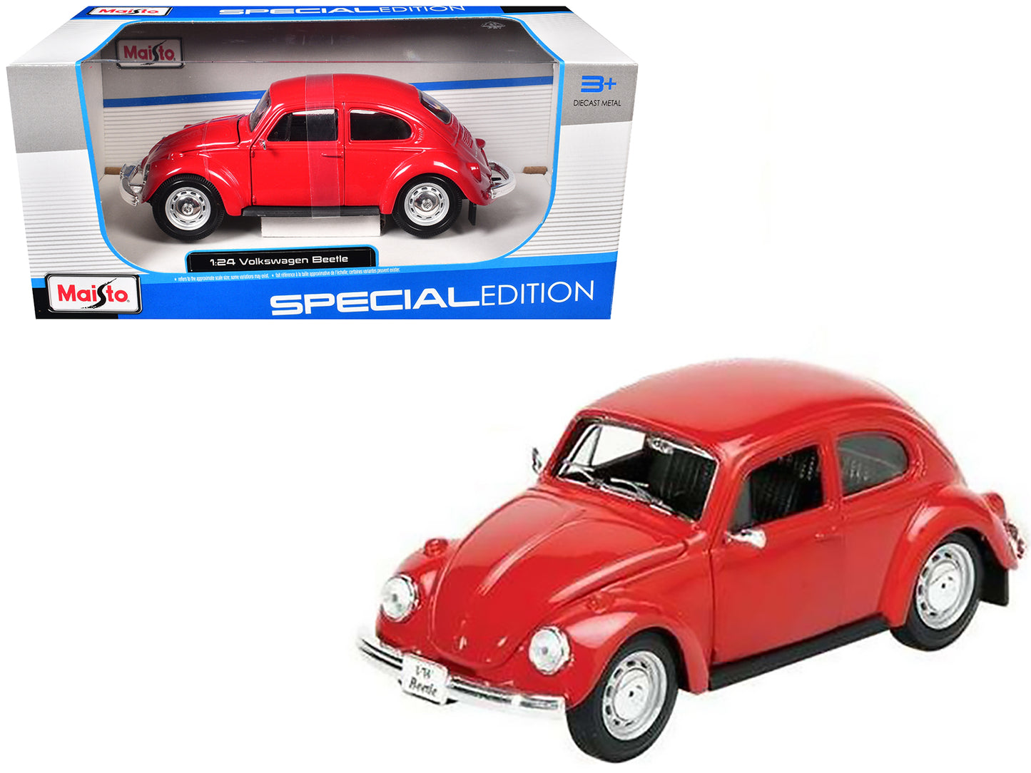 1973 Volkswagen Beetle Red 1/24 Diecast Model Car by Maisto