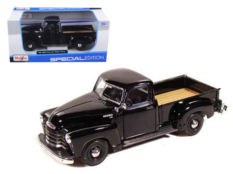 1950 Chevrolet 3100 Pickup Truck Black 1/25 Diecast Model Car by Maisto-DiecastModeler.com