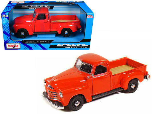 1950 Chevrolet 3100 Pickup Truck Omaha Orange 1/25 Diecast  Model Car by Maisto