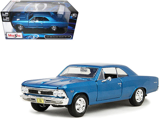 1966 Chevrolet Chevelle SS 396 Blue Metallic 1/24 Diecast Model Car by Maisto-DiecastModeler.com