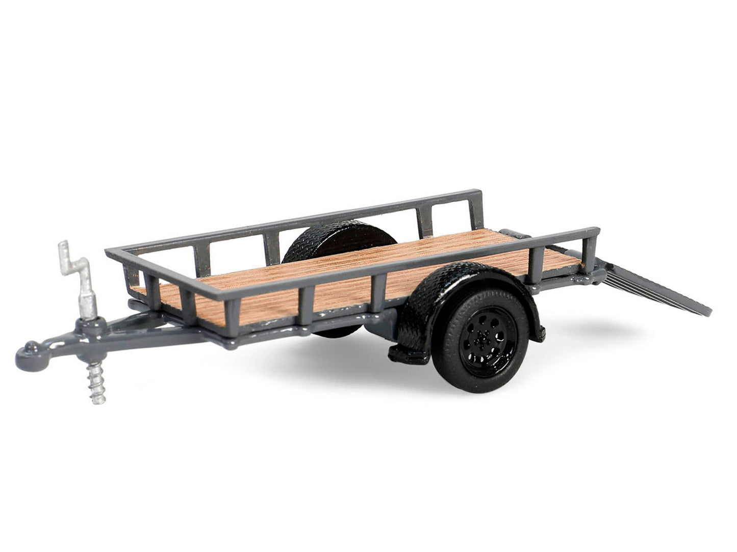 2021 Ford Bronco Black Diamond Velocity Blue Metallic with Black Top with Utility Trailer and Motorcycle "Hitch & Tow" Series 32 1/64 Diecast Model Cars by Greenlight