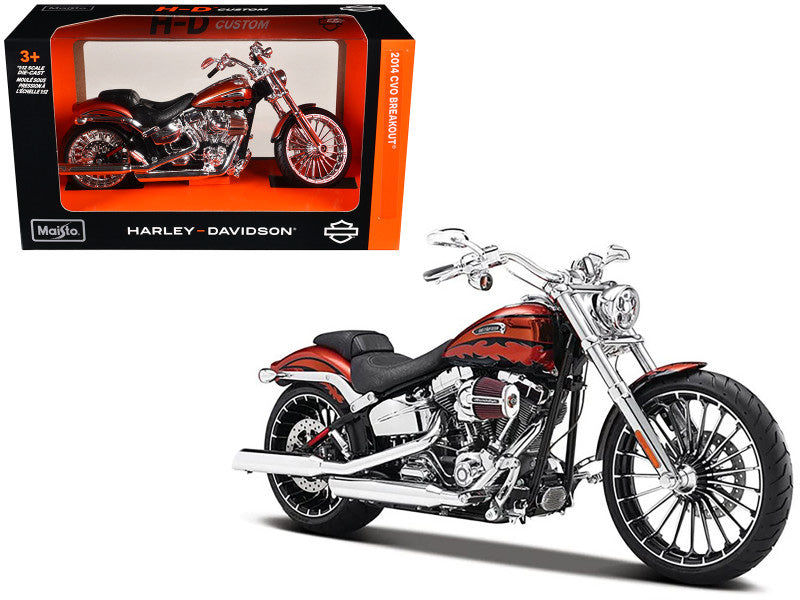 2014 Harley Davidson CVO Breakout Orange 1/12 Diecast Motorcycle Model by Maisto-DiecastModeler.com