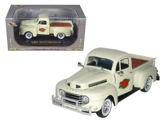 1949 Ford F-1 Delivery Pickup Truck Cream with Tomato Crates 1/32 Diecast Model Car by Signature Models-DiecastModeler.com
