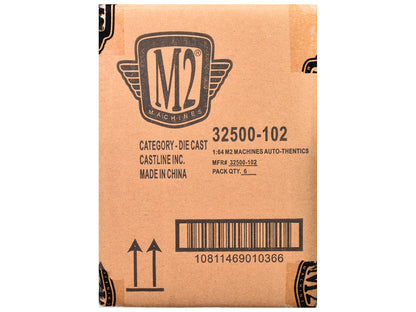 "Auto-Thentics" 6 piece Set Release 102 IN DISPLAY CASES Limited Edition 1/64 Diecast Model Cars by M2 Machines