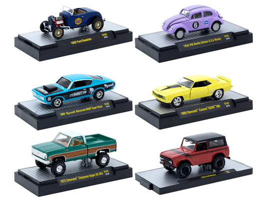 "Auto-Thentics" 6 piece Set Release 103 IN DISPLAY CASES Limited Edition 1/64 Diecast Model Cars by M2 Machines-DiecastModeler.com