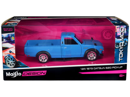 1973 Datsun 620 Pickup Truck Blue "Tokyo Mod" "Maisto Design" Series 1/24 Diecast Model Car by Maisto-DiecastModeler.com