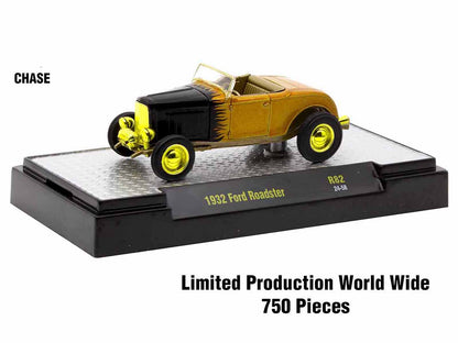 "Auto Meets" Set of 6 Cars IN DISPLAY CASES Release 82 Limited Edition 1/64 Diecast Model Cars by M2 Machines-DiecastModeler.com