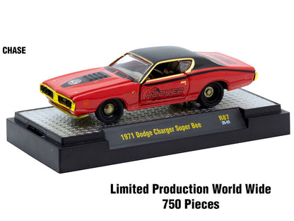 "Auto Meets" Set of 6 Cars IN DISPLAY CASES Release 87 Limited Edition 1/64 Diecast Model Cars by M2 Machines
