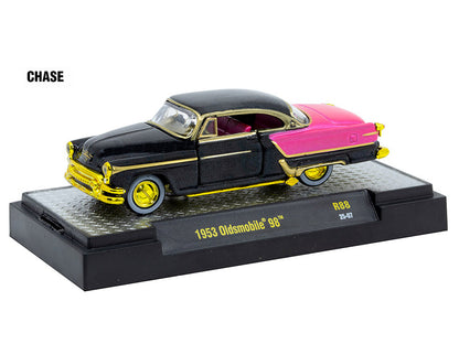 "Auto Meets" Set of 6 Cars IN DISPLAY CASES Release 88 Limited Edition 1/64 Diecast Model Cars by M2 Machines