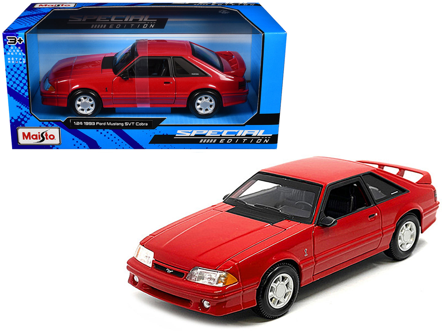 1993 Ford Mustang SVT Cobra Red "Special Edition" Series 1/24 Diecast Model Car by Maisto