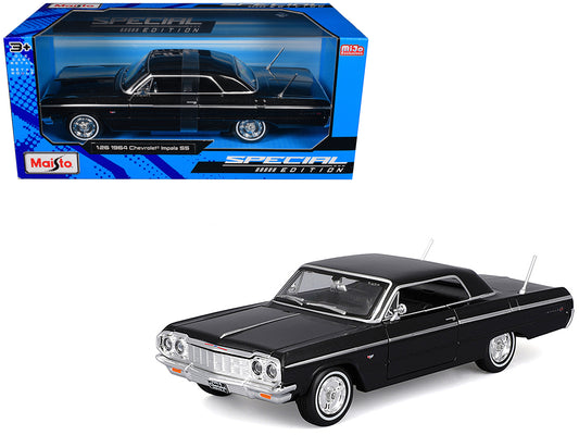 1964 Chevrolet Impala SS Black "Special Edition" Series 1/26 Diecast Model Car by Maisto-DiecastModeler.com