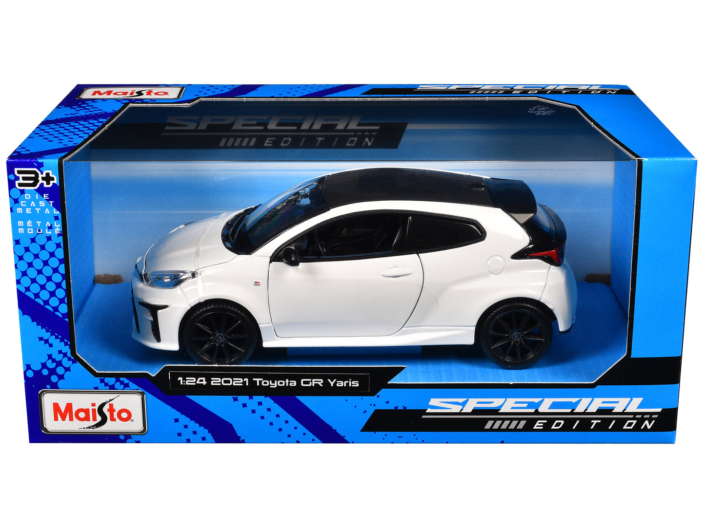 2021 Toyota GR Yaris White with Carbon Top "Special Edition" Series 1/24 Diecast Model Car by Maisto