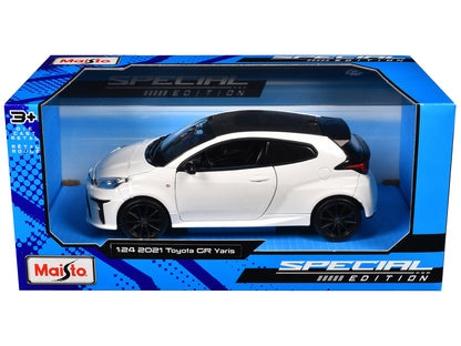 2021 Toyota GR Yaris White with Carbon Top "Special Edition" Series 1/24 Diecast Model Car by Maisto