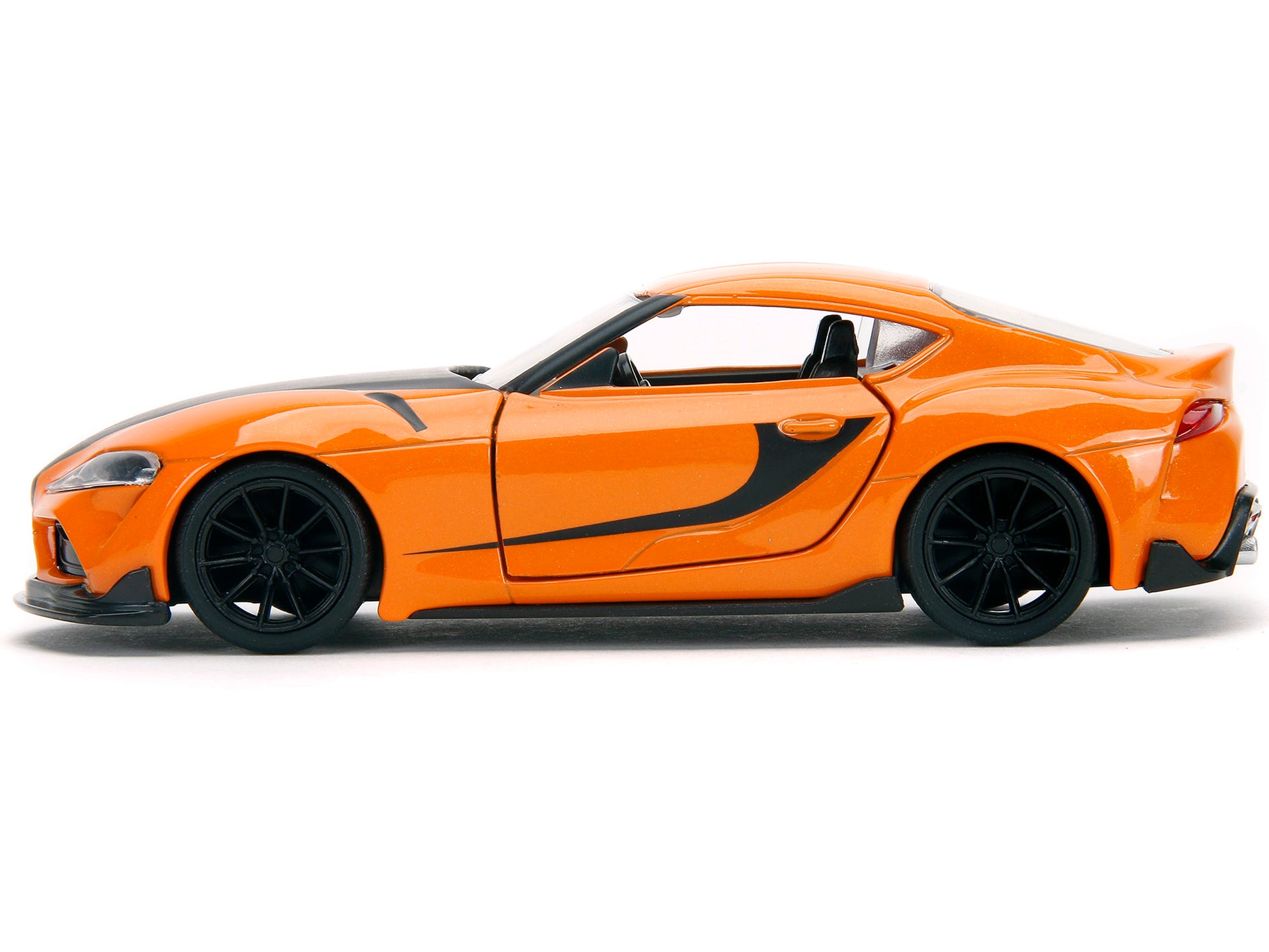 Han's Mazda RX-7 Orange Metallic and Matt Black and Toyota GR Supra Orange Metallic with Black Hood Set of 2 pieces "Fast & Furious" Series 1/32 Diecast Model Cars by Jada-DiecastModeler.com